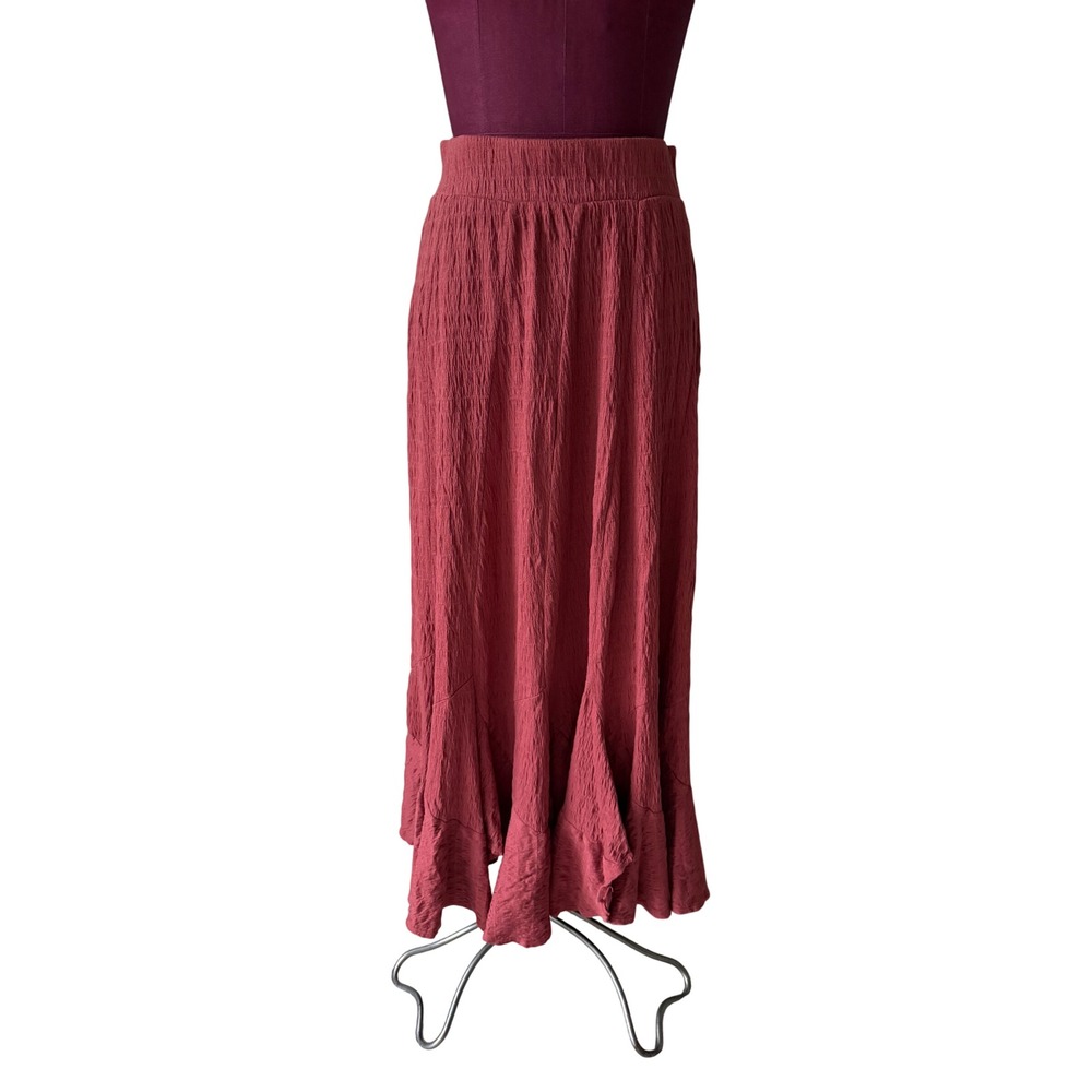 Free People Beach Maxi Skirt Alaina Pull On Red Pear Small - Picture 3 of 9